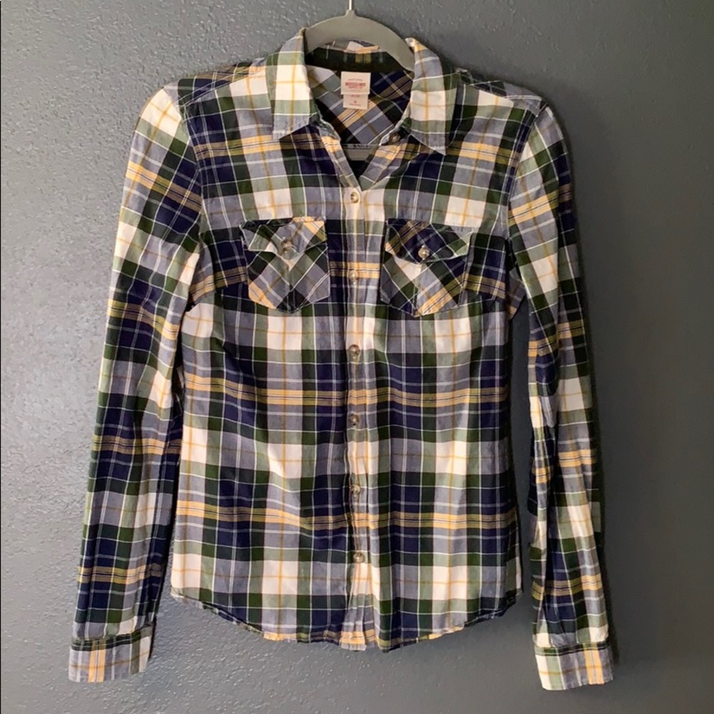 Plaid button down shirt size S